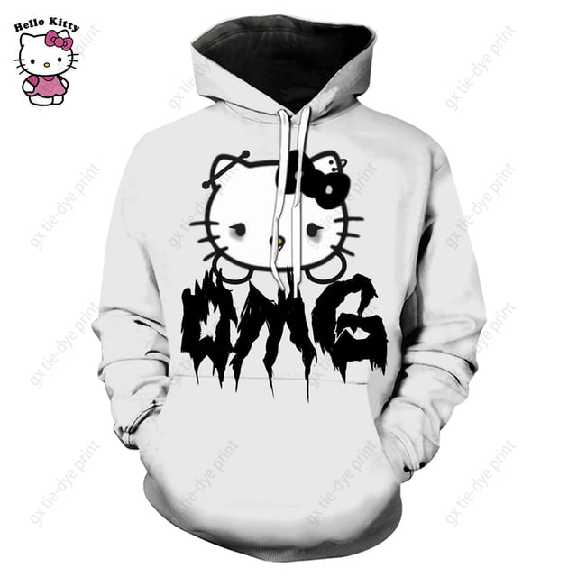 Sudadera con capucha de Hello Kitty para hombre y mujer, sudadera con capucha, sudadera con capucha para hombre y mujer, sudadera con capucha de hip hop para estudiantes
