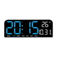 thumbnail image 1 of Reloj de pared digital grande, alarma fuerte con fecha, semana y temperatura para oficina, mesita de noche, sala de estudio, decoración de gimnasio. Azul, 1 of 10