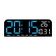 thumbnail image 1 of Reloj de pared digital grande Reloj de pared grande moderno con fecha Temperatura y temporizador Azul, 1 of 9