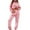 Pink, variant on AOOCHASLIY Sweat Suits for Women Clothes Jogging Suits Casual Spring and Winter Solid Color Pullover Hooded Long Sleeve Shirt+Trousers Set
