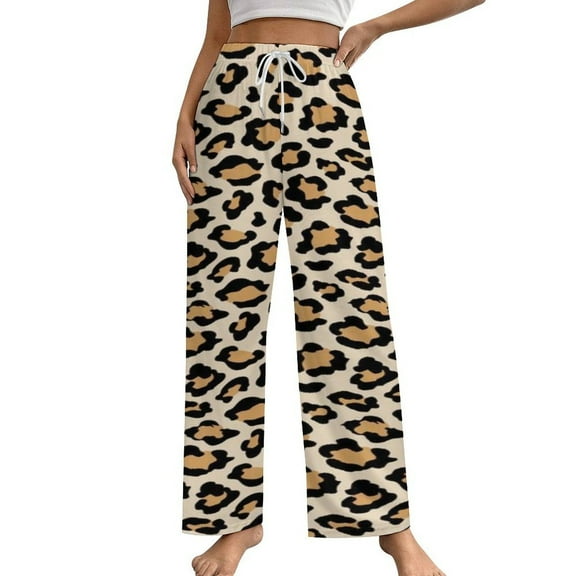 Animal Cheetah Print Pajama Pants Loose Pajamas Female Breathable Home Trousers Leisure Sleeping Pants Large Size