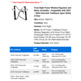 thumbnail image 2 of Front Right Power Window Regulator and Motor Assembly - Compatible with 2003 - 2009 Chevy Trailblazer Sport Utility 4-Door 2004 2005 2006 2007 2008, 2 of 2