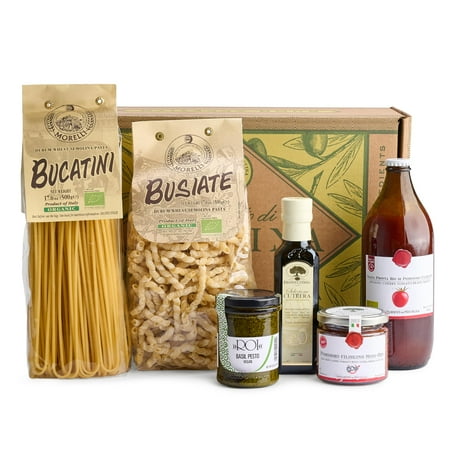 Mercato di Bellina Italian Food Gift Basket La Cucina Italiana – Vegan-Friendly All-Natural Pasta Gift Basket Gourmet Present for Foodies Anniversary Holiday or Celebration