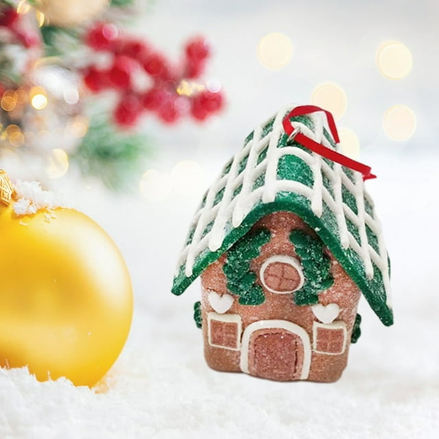 Meitianfacai Décorations de Noël Liquidation Résine de Noël Petite Maison Décoration de Noël Ornements de Noël Micro PVC Petite Maison Décoration de Noël