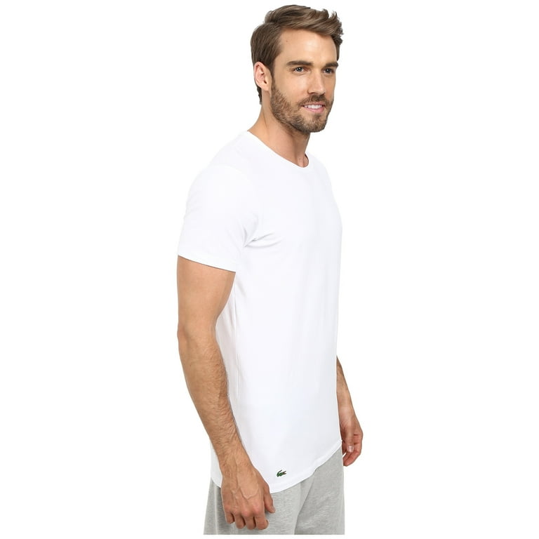 Tシャツ・カットソー LACOSTE Men T Shirts 1212 White Lacoste Men's 2-Pack Colours Cotton Stretch Crew T-Shirt