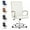 White, variant on Modern Leather Conference Room Chair, High Back Home Office Chair – Adjustable Height Swivel Executive Computer Chair with Padded Seat & Armrest (White Frame with Gold Accents)