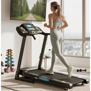 GASKY Treadmill Auto Incline with 12 Level 15 Preset Training Programs Folding Treadmill 2.5 HP Powerful Motor Exercise Equipment for Running Jogging Walking 220lbs