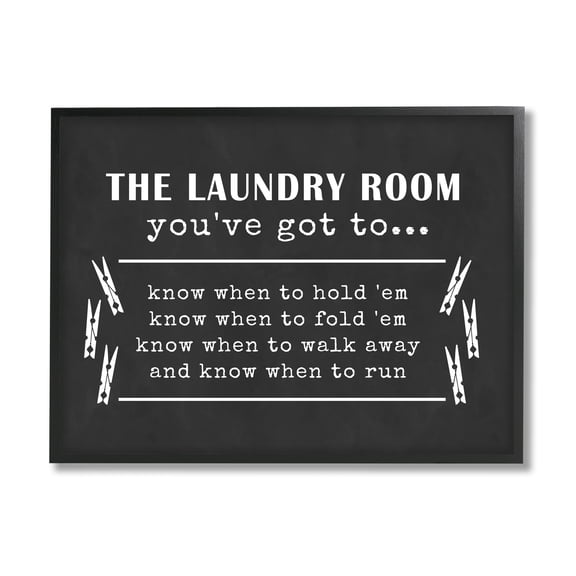 Stupell Industries Laundry Room You've Got to Know When Phrases Country Painting Black Framed Art Print Wall Art, 24 x 30, Design by Lettered and Lined