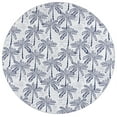 thumbnail image 3 of SAFAVIEH Malibu Crispin Leaves Polyester Machine Washable Area Rug, Ivory/Navy, 6' x 6' Round, 3 of 7