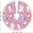 thumbnail image 5 of Christmas Tree Skirt Xmas Tree Skirts 30 in Colorful Unicorns Christmas Tree Mat for Christmas Holiday Party Ornaments, 5 of 5