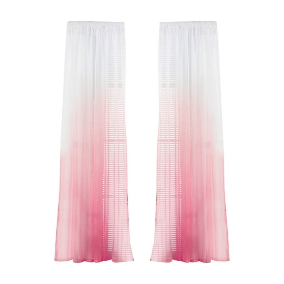 Sheer Curtains for Bedroom Living Room Rod Pocket, Reversible Gradient Voile Semi Window Curtains, Windows Gradient Color Sheer Curtains,Semi Sheer Beautiful Pretty Girls Room Accessories