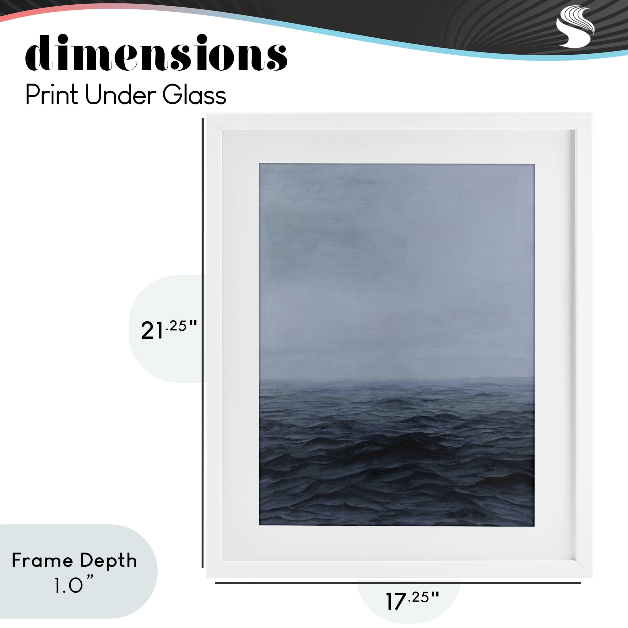 Stupell Industries Vast Ocean Expanse White Framed Print Under Glass, design by Michael Willett