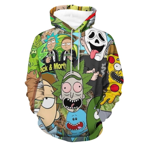 Rick And Morty Unisex Adult Hoodie Casual Hooded Sweatshirt Pullover Novelty 3D Printed Sweater Jacket S