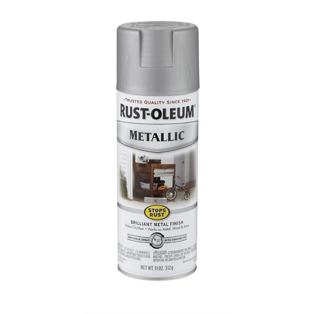 RustOleum Stops Rust Matte Nickel Metallic Spray Paint 11 oz Walmart