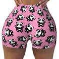 thumbnail image 2 of Honeii Cute Panda Print Women's Workout Shorts, Gym Shorts for Active Wear, Sports Shorts,Women's Running Shorts,Quick Dry Athletic Shorts-Large, 2 of 8