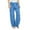 Blue, variant on Girls Casual Loose Fit Linen Trousers for Teen Summer Lightweight Elastic Waist Solid Color Long Pants Comfortable Plus Size Girls Sweatpants Teen Straight Leg Pants Kids Open Bottom