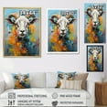 thumbnail image 4 of Designart "Sheep Expressionist Yellow Blue painting" Animals Floater Framed Wall Decor, 4 of 7