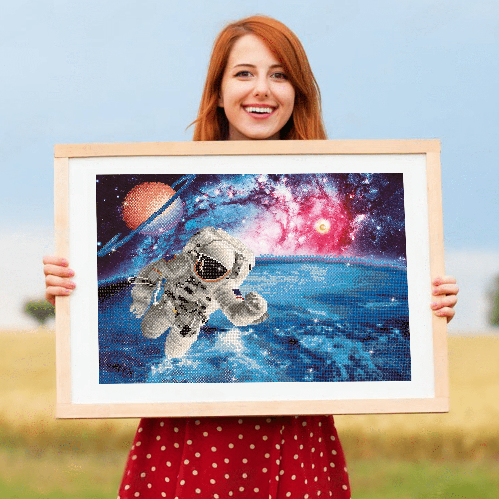 Diamond Dotz Beam me up! Space Diamond Painting Kits for Adults - Diamond Art Kits a Relaxing Creative Craft Kit with Dotz Gems 18.1"x22.4"