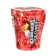 Ice Breakers Ice Cubes Fruit Punch Sugar Free Chewing Gum, Bottle 3.24 oz, 40 Pieces