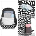thumbnail image 4 of Black and White Checkered Pattern 17" School Backpacks for Teens,Waterproof Oxford Fabric,S-Shape Padded Straps for School,Travel,Hiking,Camping, 4 of 6