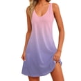 thumbnail image 2 of Summer Dresses for Women 2026, Gradient Ombre Sleeveless Dress, V-Neck Tank Casual Sundress with Pockets Pink S, 2 of 7