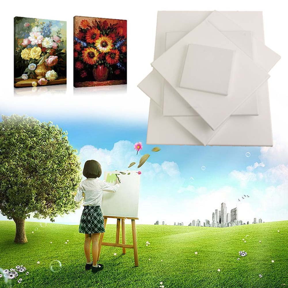 White Blank Square Canvas Painting Drawing Board Wooden Frame For Art  Artist Oil Acrylic Paints - M