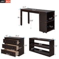 thumbnail image 4 of Full Size Loft Bed with Desk, Low Study Loft Bed with Storage Cabinet and Rolling Portable Desk, Full Size Loft Bed Frame, Bedroom Furniutre, Multiple Functions, No Box Spring Required, Expresso, 4 of 7