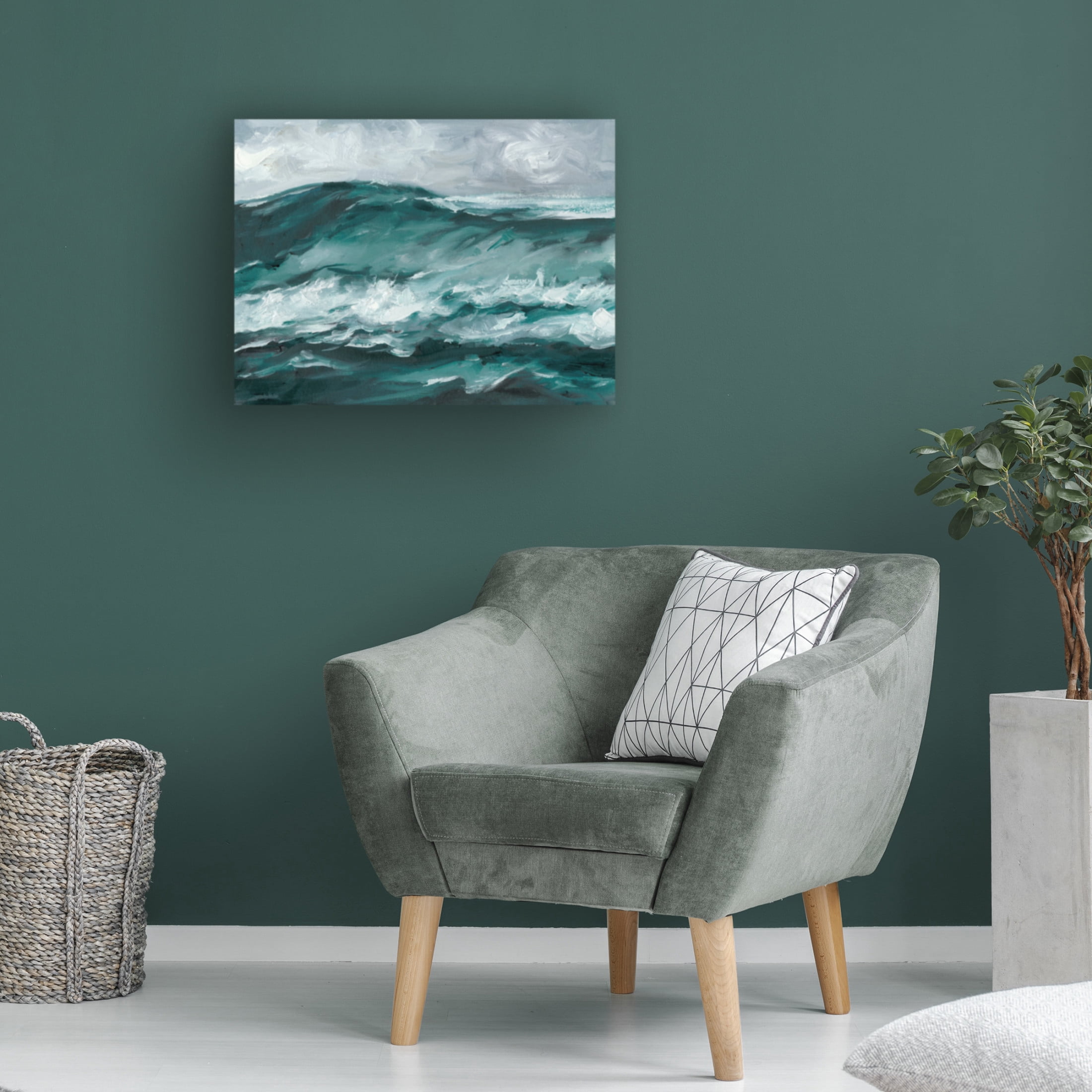 Canvas Wall Art - Ethan Harper 'Moonlit Waves II' Wall Art for Living Room, Bedroom, or Office Décor by Trademark Fine Art - 32 x 24 Inches