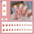 thumbnail image 1 of 24pcs Coffin False Nails Full Cover French Ballerina Fake Nails Press On Nails, 1 of 3