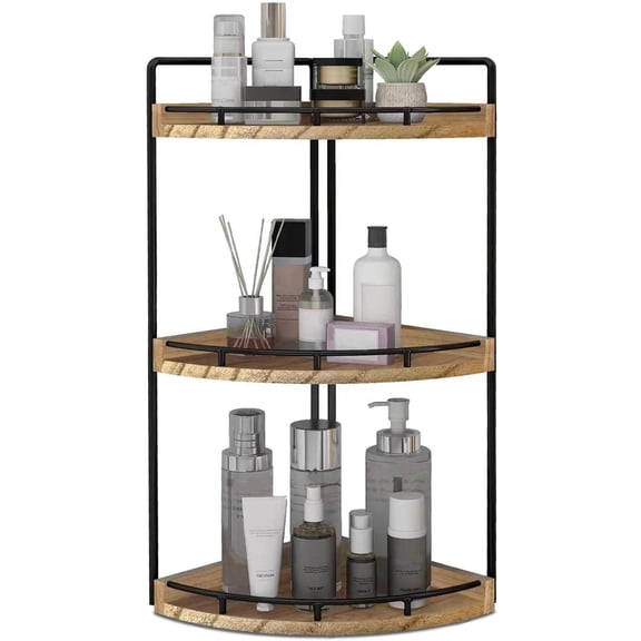 3 Tier Corner Bathroom Organizer Countertop for Storage,Vanity Tray,Wood Counter Organizer for Kitchen,Bathroom,Dresser