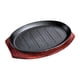 thumbnail image 4 of Plato para freír filetes a la plancha con bandeja de bambú, plato para servir, plato caliente, filete chisporroteante 8 pulgadas, 4 of 9