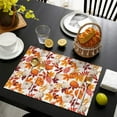 thumbnail image 4 of Thanksgiving Dinner Placemats Set of 4, Durable Linen Table Mats with Pumpkin and Turkey Pattern, Machine Washable Heat Resistant Autumn Dining Table Mats, 4 of 6