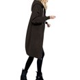 thumbnail image 2 of Hoodies for Women KONBECA Women's Casual Zip up Hoodies, Long Tunic Sweatshirts Jackets, Plus Size Winter Hoodie Warm Coats with Pockets, Fleece Mid Length Hoodies Jackets Outwear Brown S, 2 of 4