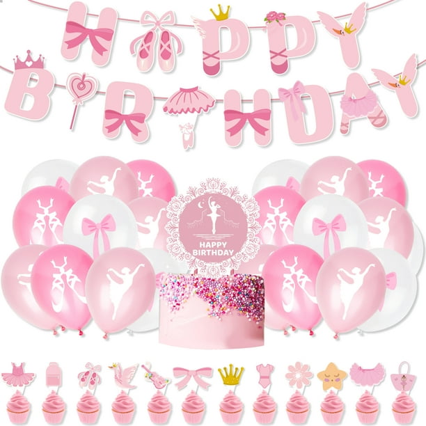 ShenMo Décoration d'anniversaire de fille, ballon d'aluminium joyeux  anniversaire, ballon/arc-en-ciel/étoile, kit de décoration de fond de fête  d'anniversaire 