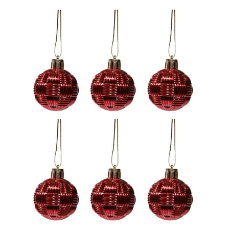 

Pnellth 1 Box Anti-deformed Christmas Balls Pendants Glitter Plastic Xmas Party Balls Ornaments Home Decor