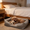 thumbnail image 5 of Dog Bed for Cats & Dogs with Reversible Removable Cover, Non-Slide Bottom & Machine Washable Pad, Suitable for Crate Floor Travel, 17.7x15x5.5in by MPOISVA, 5 of 7