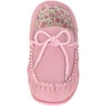 thumbnail image 2 of SNUGRUGS Grace Womens Suede Moccasins with Floral Cotton Inner and Rubber Sole - Pink - US 11, 2 of 7