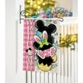 thumbnail image 4 of Welcome Easter Cartoon Mouse Bunny Decorative Garden Flag, Rabbit Ears Eggs Pink Plaid Check Yard Outside Decorations, Farmhouse Outdoor Small Home Decor Double Sided 12 x 18, 4 of 5
