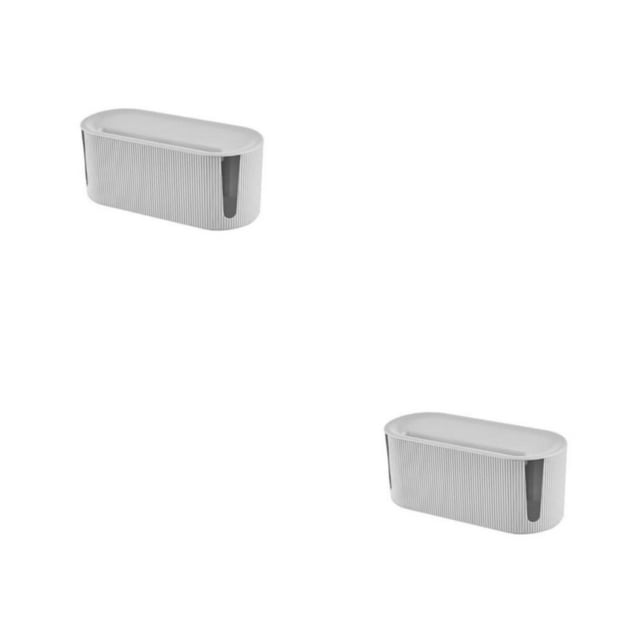 yingyy 1/2/3 Plug Board Bracket Wire Cable Organizer Power Case Home Dustproof Router Data Line Shelf for Household Tabletop White 2PCS