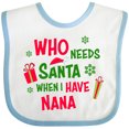 thumbnail image 3 of Inktastic Who Needs Santa when I Have Nana Boys or Girls Baby Bib, 3 of 4