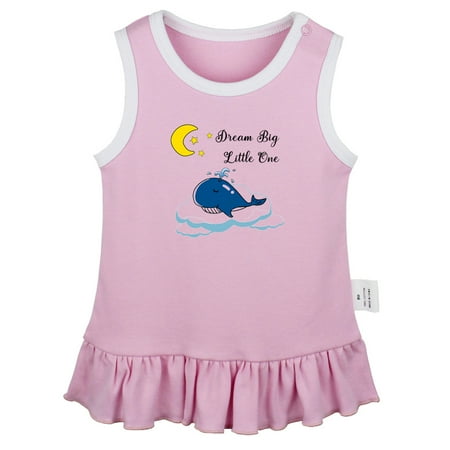 

iDzn Dream Big Little One Funny Dresses For Baby Newborn Babies Skirts Infant Princess Dress 0-24M Kids Graphic Clothes (Pink Sleeveless Dresses 12-18 Months)