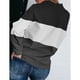 thumbnail image 2 of Sudadera con media cremallera Costura Bloque de color Sólido Elegante Manga larga Ajuste holgado Jersey informal Top Gris XL, 2 of 4