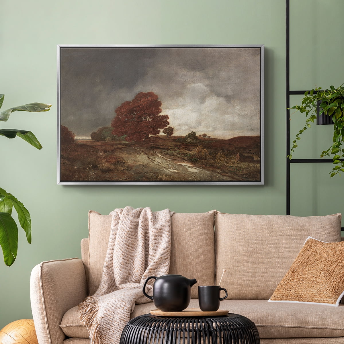 Vintage Landscape-CCCXIII By Wexford Home Framed in Silver Wood Gallery Wrapped Canvas 25 in. x 37 in.