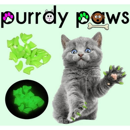 Purrdy Paws Soft Nail Caps pour chats, 40-Pack, Chaton Glow Ultra