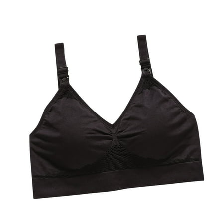 OJSFQUFP Bra for Deep Plunge Dress Black Women s Nursing Bra Wireless Maternity Seamless Front Buckle Breastfeeding Bra with Pads Soft Bra for Daily Life XL