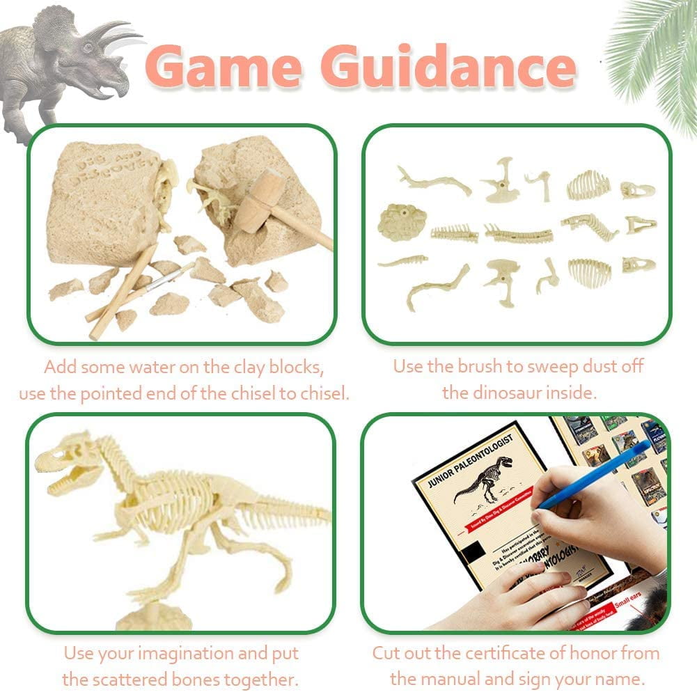 Buy YOYTOO Dinosaur Dig Kit, T-Rex Skeleton Dig Excavation Kit for Kids ...