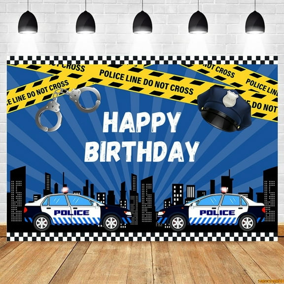 Police Policeman Car Firetruck Theme Backdrop for Photography Fire Truck Firefighter Baby Boy Birthday Party Photo Background