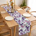 thumbnail image 6 of Purple Pink Roses Cotton Linen Table Runner for Dining Kitchen, Spring Floral Elegant Pastoral Botanical Wedding Outdoor Party Tablerunners, Dresser Scarf Coffee Tablecloth Runners 13x70 Inches, 6 of 9