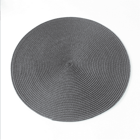 

Bkuxy 15 inch Round PP Braided Table Place Mats Braided Coaster Placemats Non-Slip Table Mats for Dining Kitchen Table Washable Set of 6