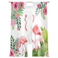 thumbnail image 7 of Summer Pink Flamingos Sheer Curtains 96 Inch Length 2 Panels Set, Tropical Floral Leaves Cactus Voile Window Treatment Semi Sheer Long Curtains Drapes for Bedroom/Living Room/Kitchen 52"x96"x2, 7 of 7